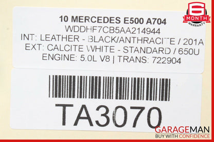 10-16 Mercedes W212 E500 Rear Right Passenger Side Exterior Door Shell White OEM