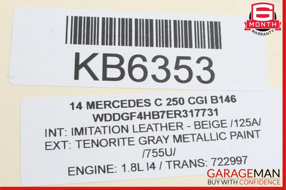 08-14 Mercedes W204 C250 C300 Front or Rear Right Side Exterior Door Handle Gray