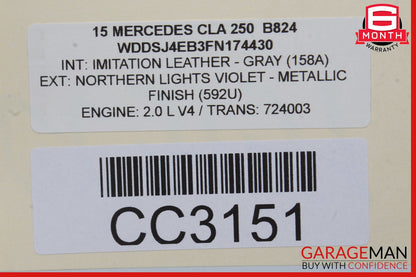 14-18 Mercedes W117 CLA250 Rear Windshield Wind Shield Back Window Glass OEM