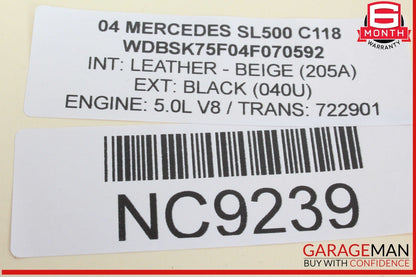 03-06 Mercedes R230 SL500 Steering Column Combination Switch Assembly OEM