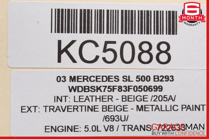 03-08 Mercedes R230 SL500 SL550 SL600 Instrument Cluster Speedometer OEM
