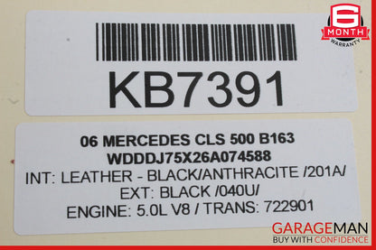 06-11 Mercedes W219 CLS500 Rear Left Driver Exterior Door Handle Keyless Go OEM