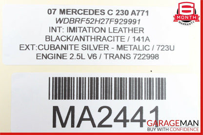 01-07 Mercedes W203 C230 Front Right Passenger Side Exterior Door Handle  OEM