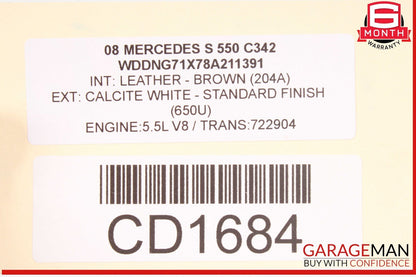 07-14 Mercedes W221 S550 S400 CL550 Front Bumper Reinforcement Impact Bar OEM