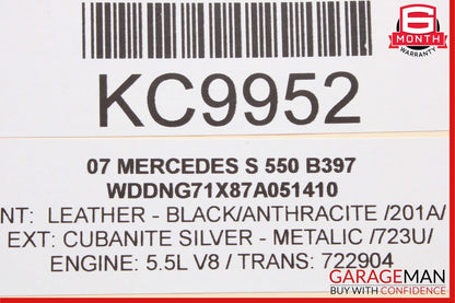 07-13 Mercedes W221 S550 S63 AMG Rear Right Side Window Regulator Motor OEM