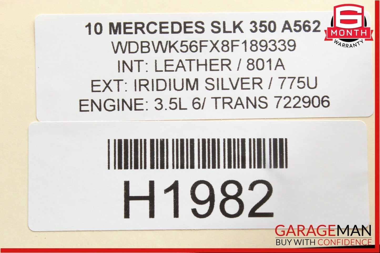 08-11 Mercedes R171 SLK300 SLK350 Front Right Side Seat Belt Seatbelt Retractor