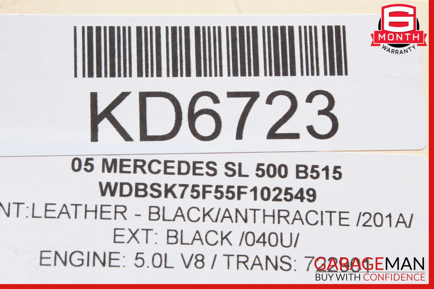 03-12 Mercedes R230 SL500 SL55 AMG Door Control Module Left Side 2308204726 OEM