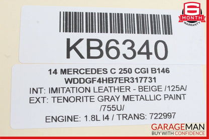 12-14 Mercedes W204 C250 C350 C63 AMG Rear SAM Module Relay Fuse Box Assembly