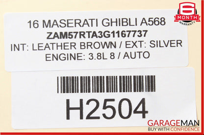14-17 Maserati Ghibli Rear Left / Right Side Seatbelt Seat Belt Retractor Black