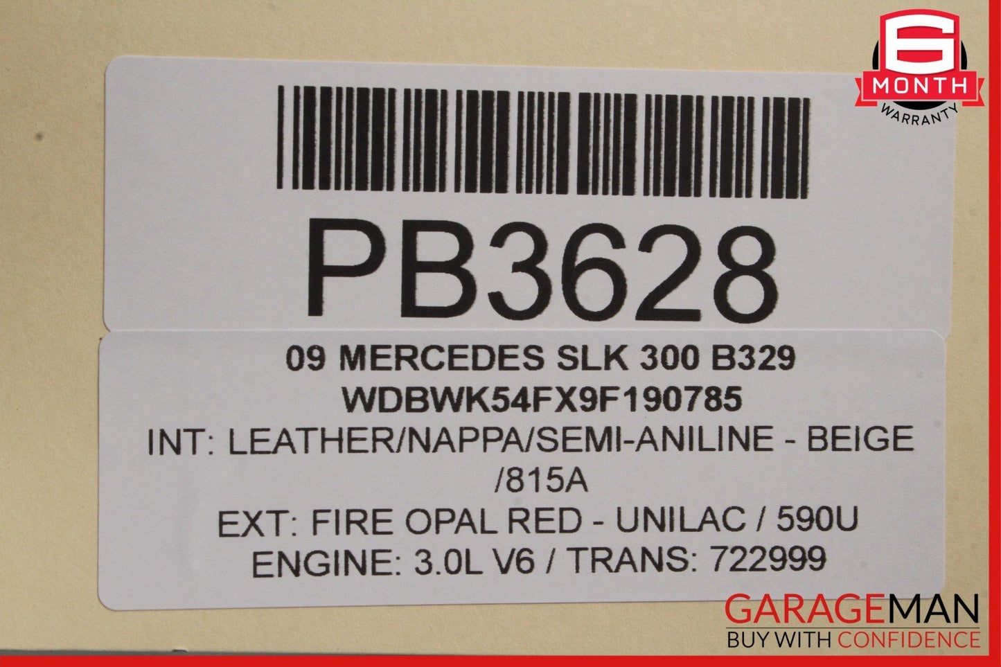 05-11 Mercedes R171 SLK300 SLK350 Front Right Passenger Interior Door Panel OEM