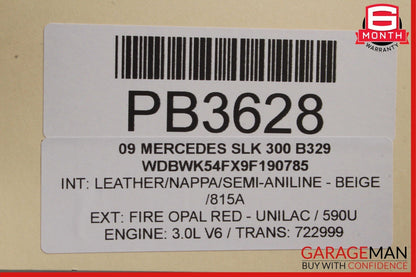 05-11 Mercedes R171 SLK300 SLK350 Front Right Passenger Interior Door Panel OEM
