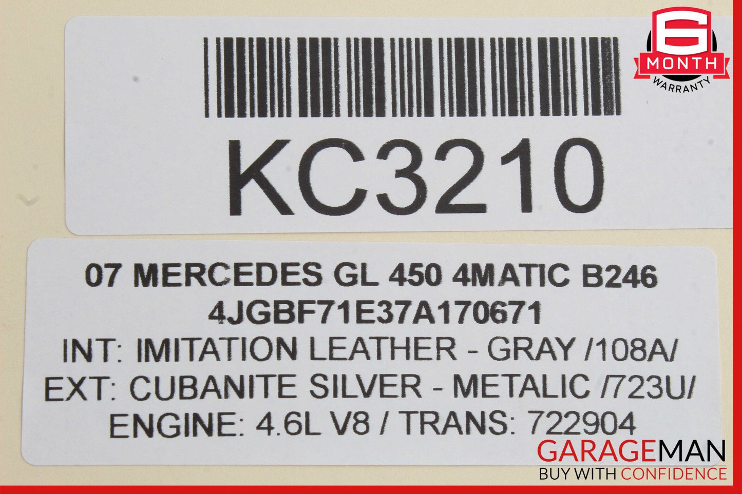 07-12 Mercedes X164 GL450 4MATIC Front Right / Left Side Seat Headrest Head Rest
