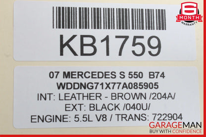 07-13 Mercedes W221 S400 S550 Front Right Side Exterior Door Handle Black OEM