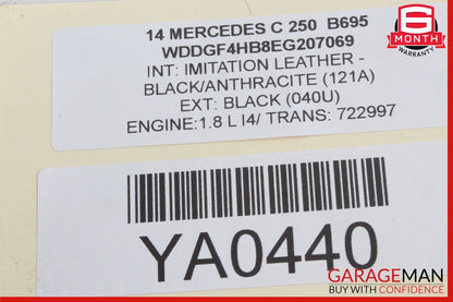 12-14 Mercedes W204 C350 C250 Front Left Side Exterior Door Handle Assy Black