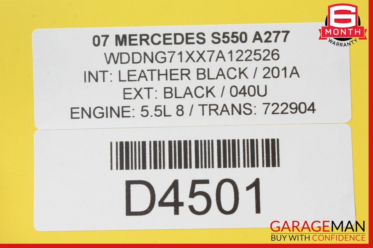 07-13 Mercedes W221 S550 S63 AMG Rear Window Sun Shade Screen Roller Blind Black