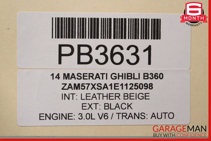 14-17 Maserati Ghibli Rear Left Side Complete Interior Door Panel Cover Black