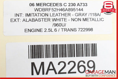 03-05 Mercedes W203 C230 1.8L Engine Air Intake Manifold 2711401101 OEM
