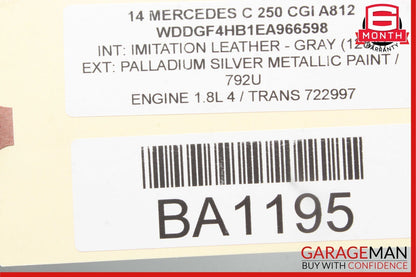 08-17 Mercedes W204 C250 C350 E350 Trunk Lid Latch Lock Actuator w/ Key Set OEM