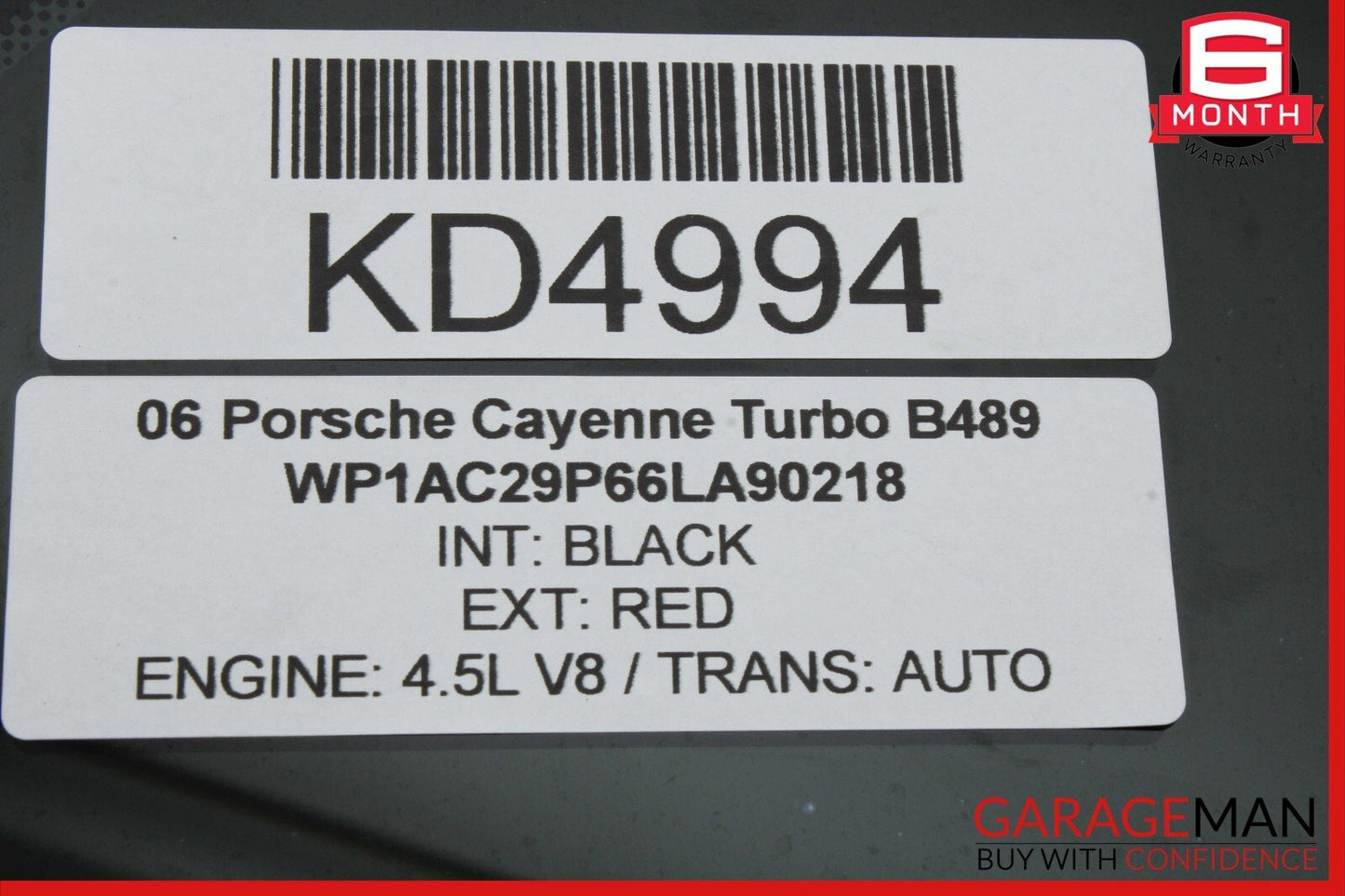 03-10 Porsche Cayenne Turbo 955 Rear Left Driver Door Quarter Window Glass OEM
