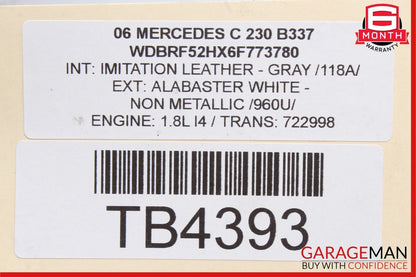 Mercedes E550 R350 E350 C230 Front Left Engine Timing Chain Valve Cover Plate