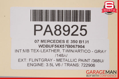 07-09 Mercedes W211 E350 Front Right Side Interior Door Panel Trim Cover Gray