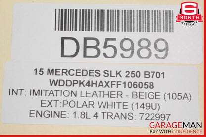 12-16 Mercedes R172 SLK300 SLK350 Front Dashboard Dash Panel Cover Assy Beige
