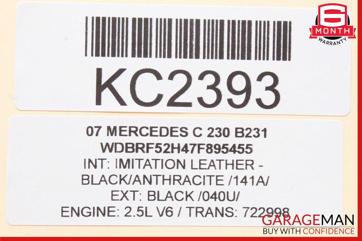 01-07 Mercedes W203 C230 C320 Rear Left Door Computer Controller Module Unit
