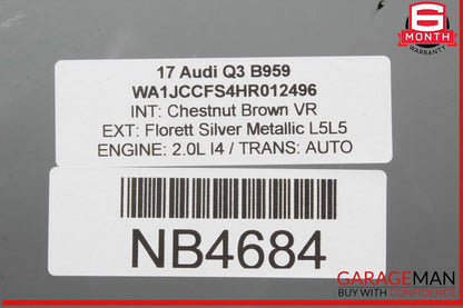 15-18 Audi Q3 Quattro Rear Right Passenger Side Door Window Glass OEM