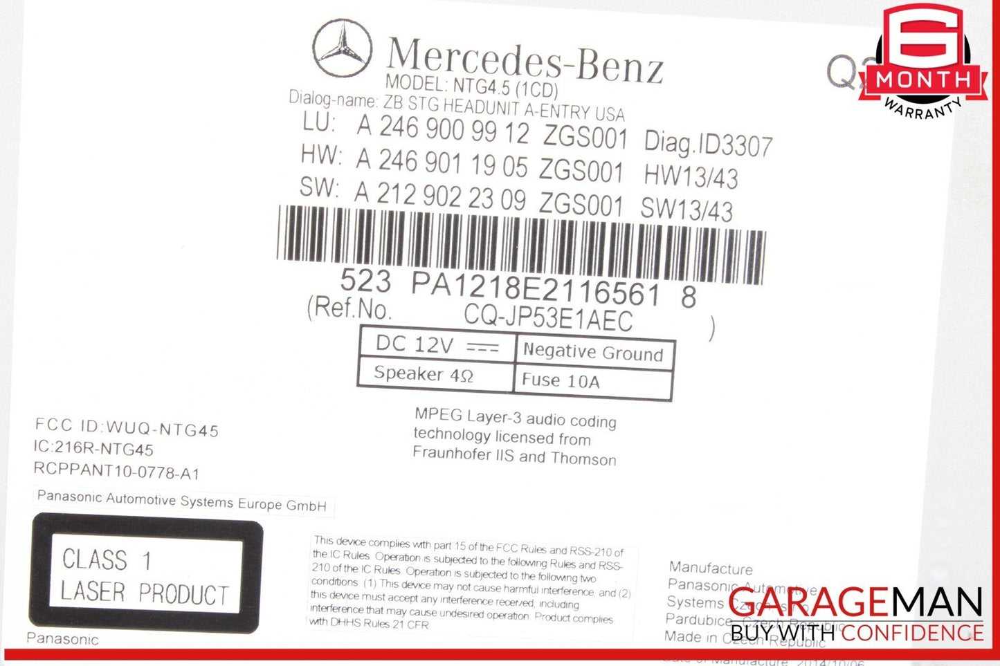 14-20 Mercedes W117 CLA250 GLA250 Command Head Unit Radio Navigation CD OEM