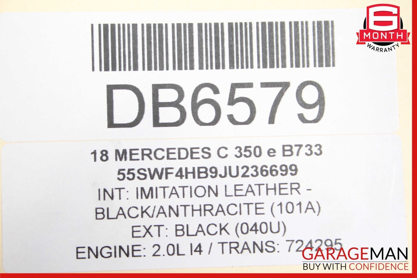 15-21 Mercedes W205 C300 C400 Sedan Rear Right Passenger Side Door Shell Black