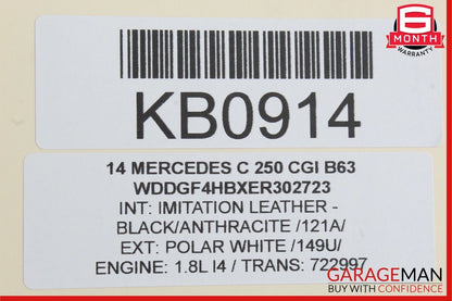 08-14 Mercedes W204 C250 C350 Rear Right and Left Suspension Coil Spring Set OEM