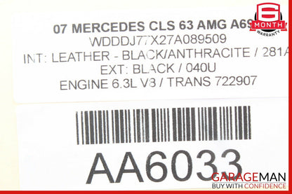 06-11 Mercedes W219 CLS63 AMG Front  Left Top Upper Seat Cushion Black OEM