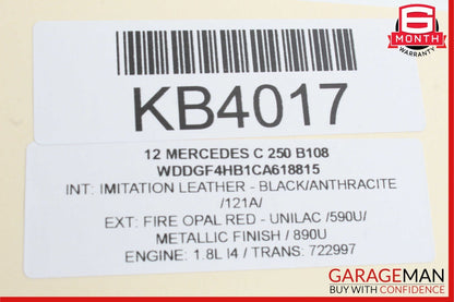 12-14 Mercedes W204 C250 Rear Left Driver Side Taillight Tail Light Lamp OEM