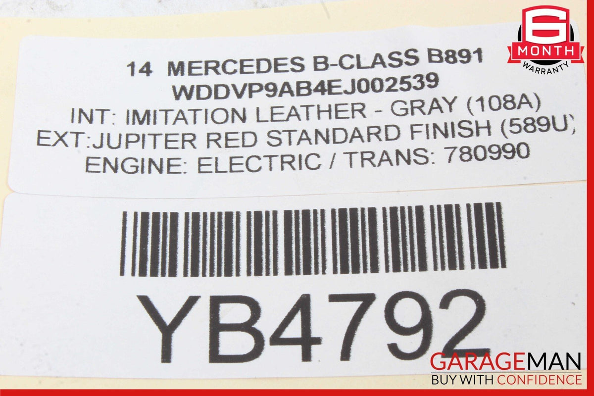 12-14 Mercedes B-Class W242 W246 B250 Rear Right Side Door Lock Latch Actuator