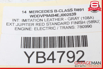 12-14 Mercedes B-Class W242 W246 B250 Rear Right Side Door Lock Latch Actuator