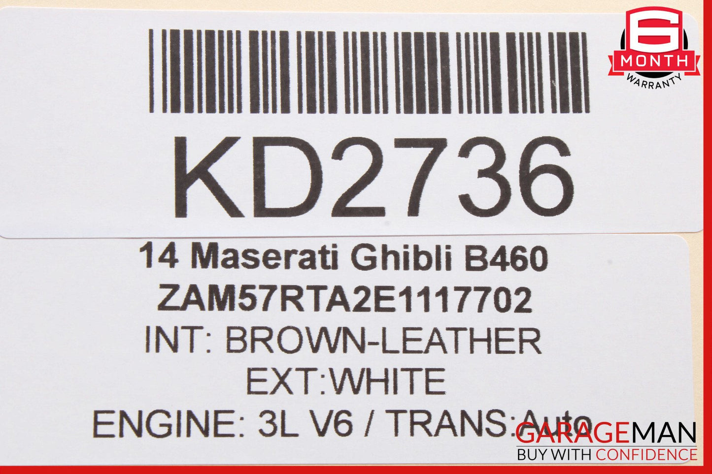 14-17 Maserati Ghibli Rear Left Driver Side Exterior Door Handle Assembly OEM