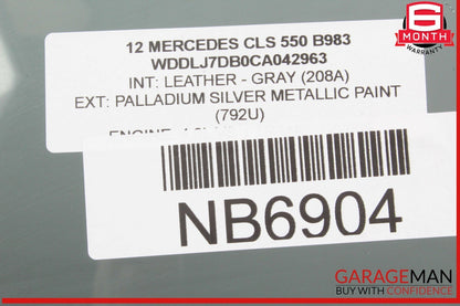 12-18 Mercedes W218 CLS550 Rear Right Passenger Side Door Window Glass OEM
