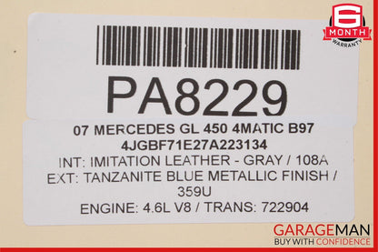 07-12 Mercedes X164 GL550 GL450 Front Right Side Top Upper Seat Cushion Gray