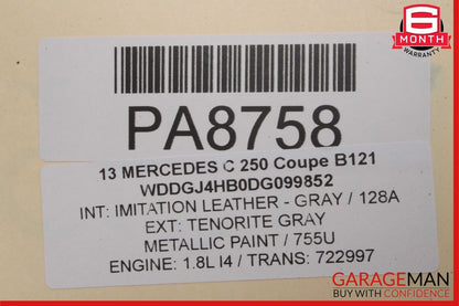 12-14 Mercedes W204 C350 C250 Coupe Front Left Exterior Door Shell Frame Gray