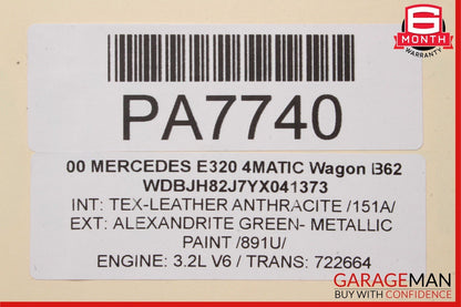 98-02 Mercedes W210 E320 3.2L V6 4Matic Engine Motor Block Assembly OEM