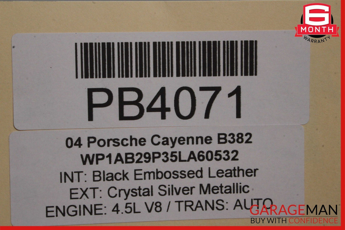 03-06 Porsche Cayenne 955 Front Right Passenger Side Wing Fender Panel Silver