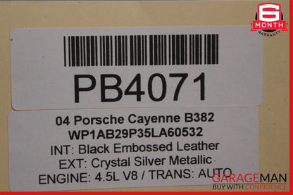 03-06 Porsche Cayenne 955 Front Right Passenger Side Wing Fender Panel Silver