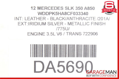 12-20 Mercedes R172 SLK350 SLK250 Convertible Top Right C Pillar Brace Support