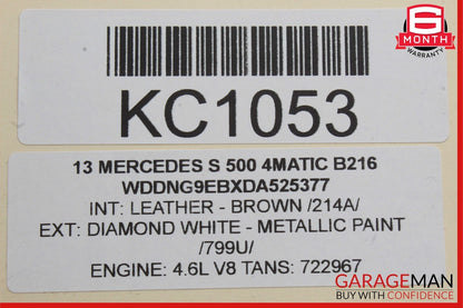 07-14 Mercedes CL600 S550 S500 Front Right Door Lock Latch Actuator Keyless Go