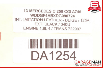 08-14 Mercedes W204 C250 Rear Left Driver Side Exterior Door Handle Black
