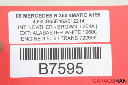06-12 MERCEDES W251 R320 R350 REAR QUARTER SOUND SPEAKER LEFT AND RIGHT OEM