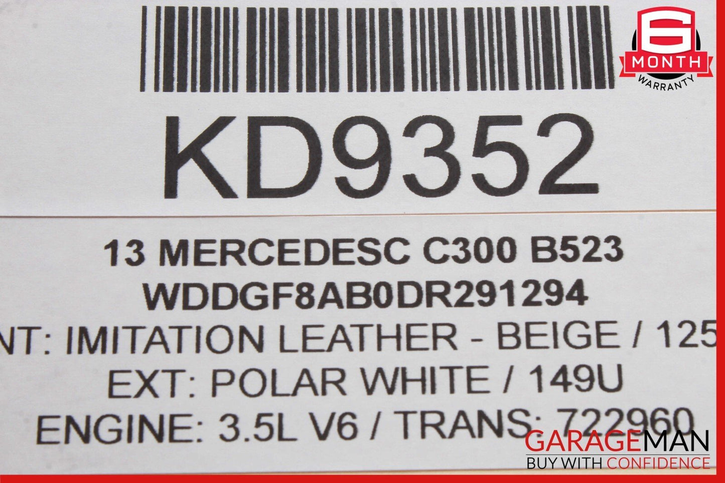 12-16 Mercedes W204 C300 SLK350 Air Intake Cleaner Filter Box 2760901301 OEM