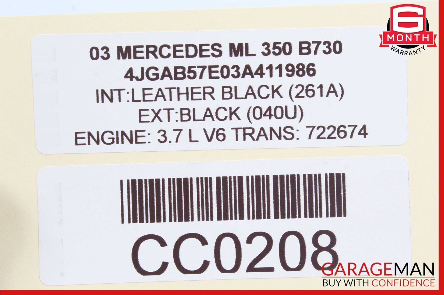 02-05 Mercedes W163 ML350 Front Right Passenger Side Mirror Rear View Glass Only