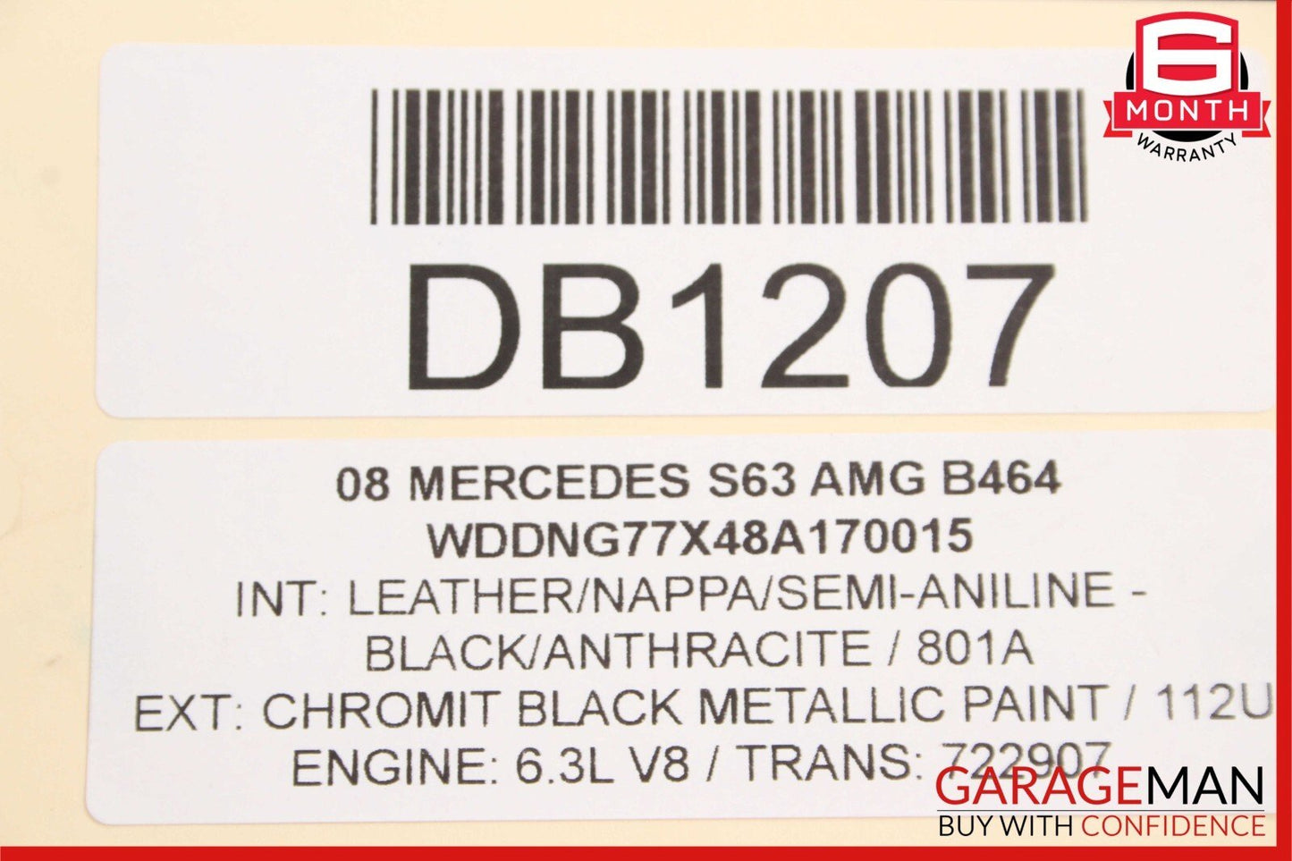 07-09 Mercedes W221 S550 S63 AMG Rear Left Side Door Panel Trim Cover Assembly