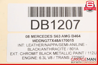 07-09 Mercedes W221 S550 S63 AMG Rear Left Side Door Panel Trim Cover Assembly